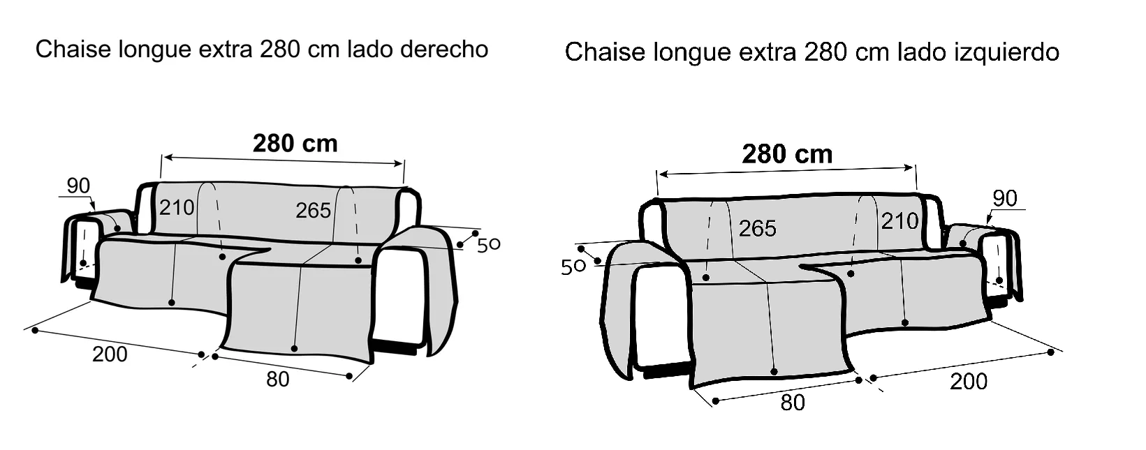 medidas tebas chaiselongue 280